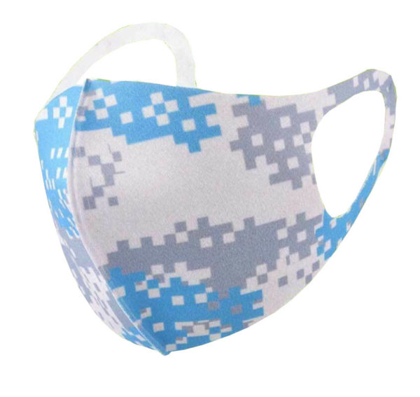 Dünne Mund-Nasen-Maske aus Baumwolle "Verpixelt Motiv 2" für Erwachsene
